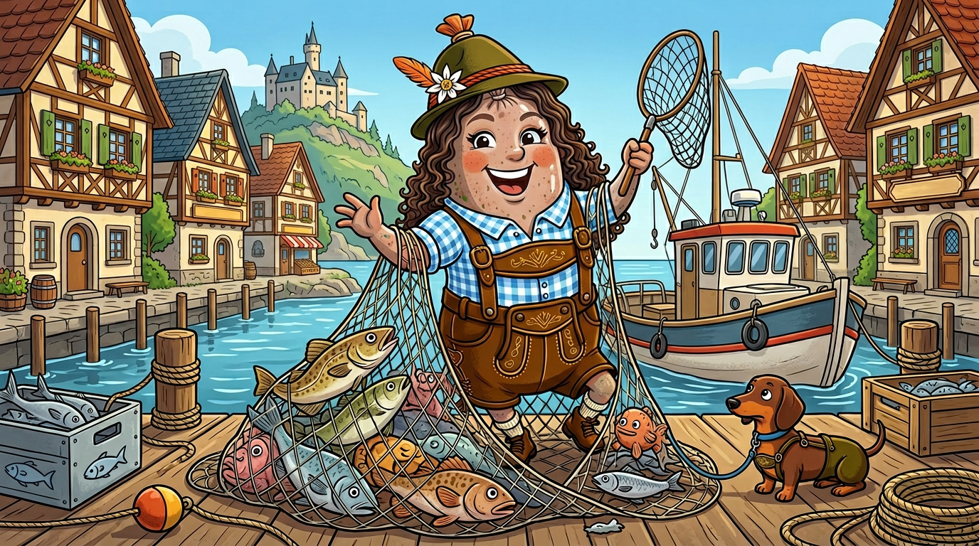 Susan in a fishing or on-the-water scene.