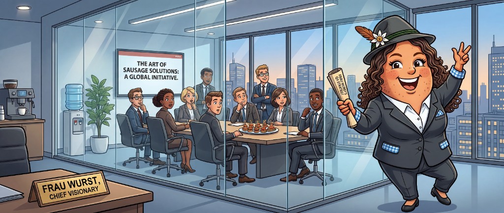 Susan illustrated in a modern corporate office with a strategy document.